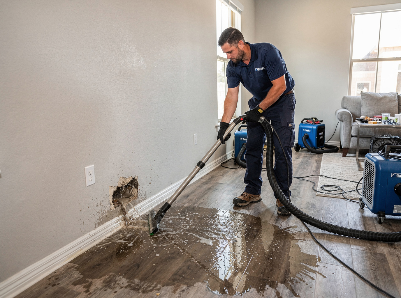 Burst Pipe Water Extraction in Texas, Rockwall