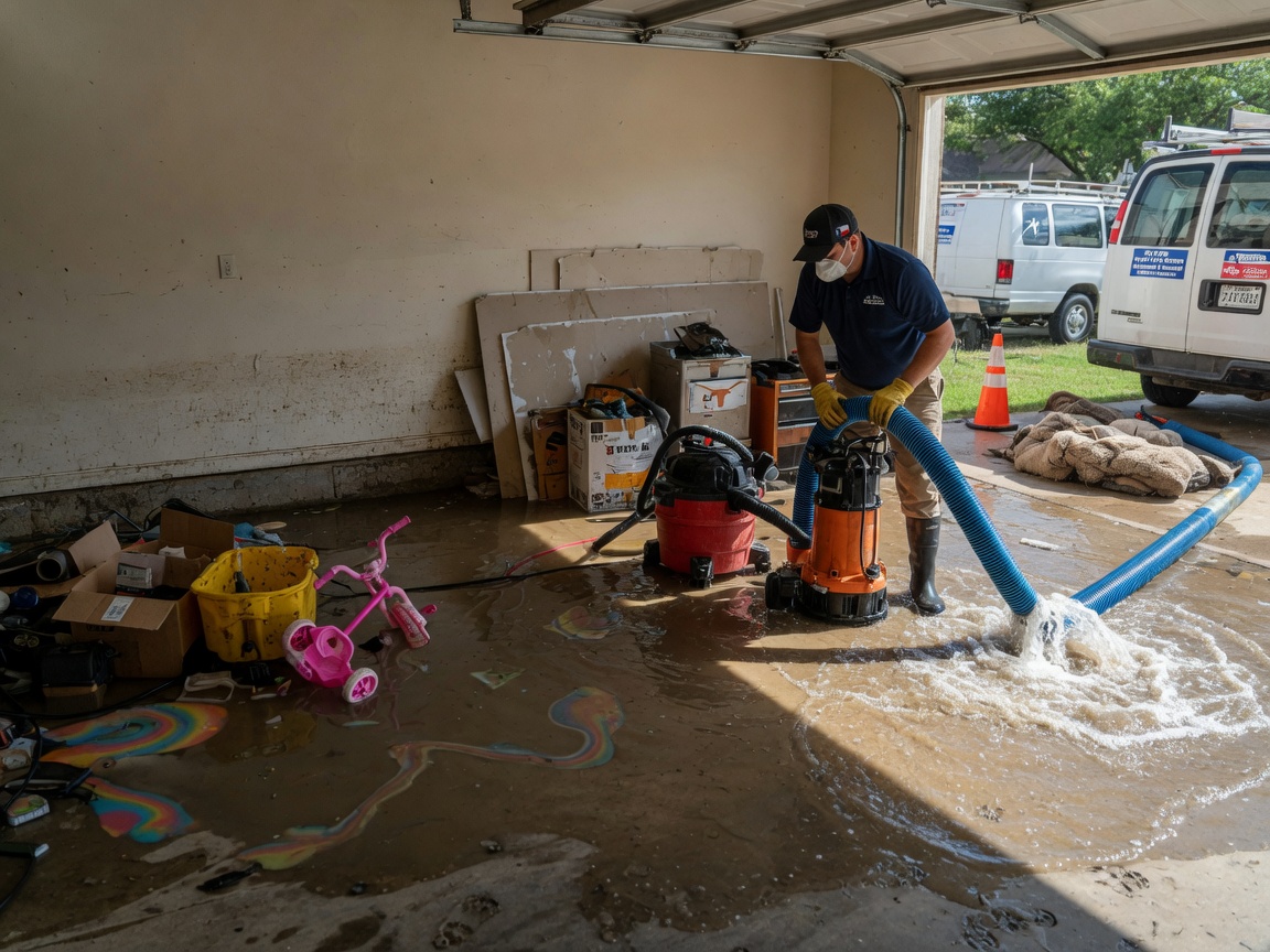 Garage Flood Water Removal in Texas, Rockwall